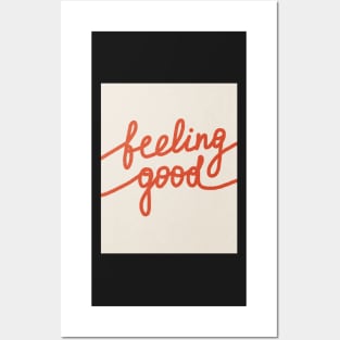 Feeling good, Quote, Line art Posters and Art